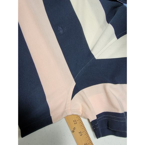 Pink & Blue BROOKS BROTHERS Striped Slim Fit Polo Shirt - Large - Picture 5 of 5